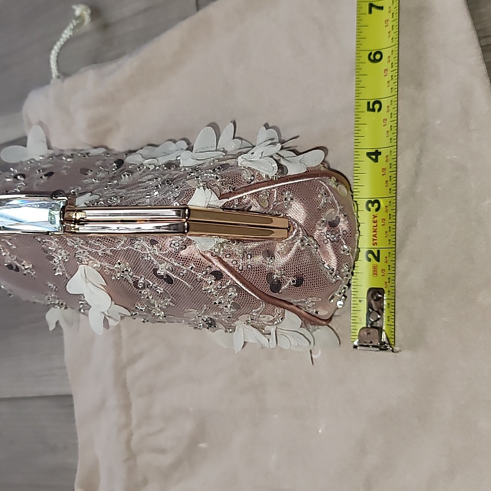 Badgley Mischka Pink Textured Clutch - Picture 7 of 8